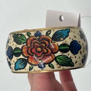 Fantasia nwt painted floral chunky bangle